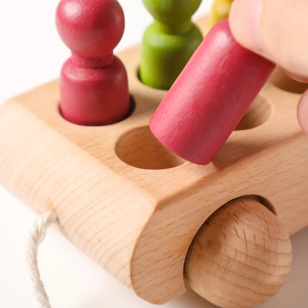 Wooden Dolls and Cart