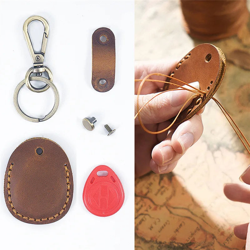 Leather Airtag Keychain