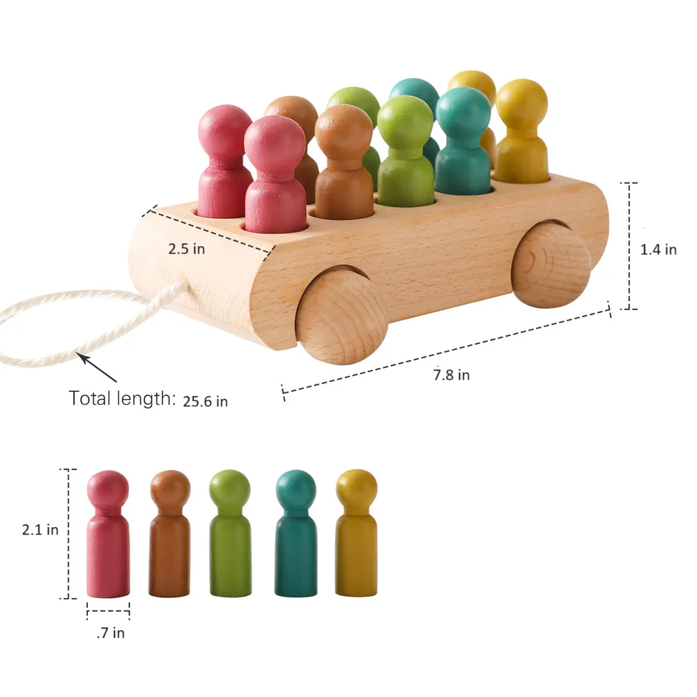 Wooden Dolls and Cart